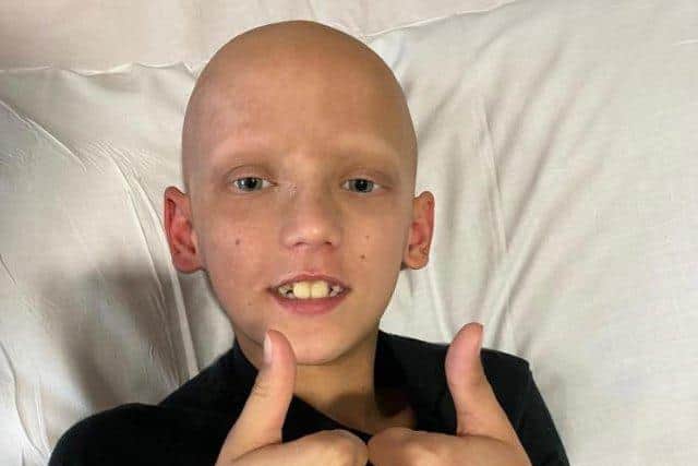 Ethan Adams during his brave battle with cancer.