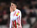 SUNDERLAND, ENGLAND - JANUARY 11: Dan Neil of Sunderland reacts during the Sky Bet League One match between Sunderland and Lincoln City at Stadium of Light on January 11, 2022 in Sunderland, England. (Photo by Stu Forster/Getty Images)