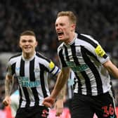 Sean Longstaff celebrates scoring Newcastle United's first goal against Southampton last month.