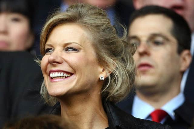 DIC negotiator Amanda Staveley takes her seat before Liverpool took on Chelsea in their UEFA Champions League semi-final football match against Liverpool at Anfield in Liverpool, north west England, April 22, 2008. The game finished 1-1. AFP PHOTO/PAUL ELLIS (Photo credit should read PAUL ELLIS/AFP via Getty Images)