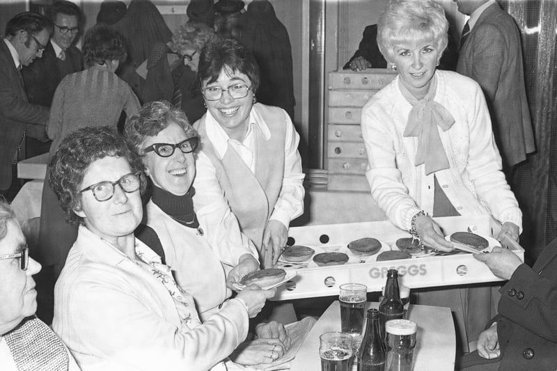 A pie and pea supper at Doxford Park Social Club in 1977. Can you spot someone you know?
