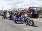 The cavalcade of motorbikes on Armed Forces Day at South Shields.