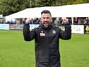 South Shields manager Kevin Phillips celebrates after his side knocked-out Scunthorpe Town in the FA Cup