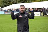 South Shields manager Kevin Phillips celebrates after his side knocked-out Scunthorpe Town in the FA Cup