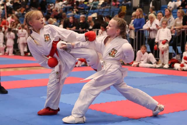Dokan's Myah Hackett and Lucia Henderson competing against each other at the championship.