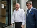 LONDON, ENGLAND - JULY 10:  Owner of Sports Direct and Newcastle United, Mike Ashley (L), arrives at the High Court on July 10, 2017 in London, England. Mr Ashley is defending himself against a lawsuit filed by former business associate Jeff Blue.  (Photo by Carl Court/Getty Images)