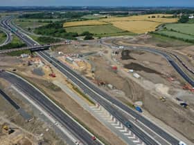 An aerial view of the Downhill Junction work. Pic: Highways England