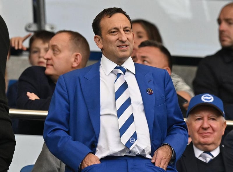 Owner = Tony Bloom — rumoured net worth = £765million