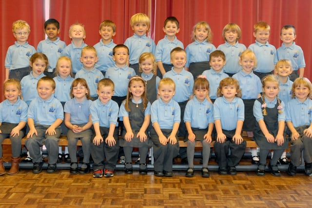 Mrs Mason's reception class from 17 years ago. We hope you spot someone you know.