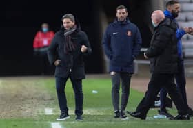 Lee Johnson celebrates Sunderland's win over Shrewsbury