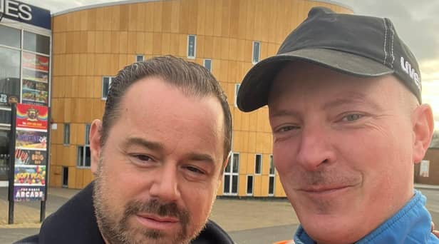 Northumbrian Water employee meeting British actor, Danny Dyer.