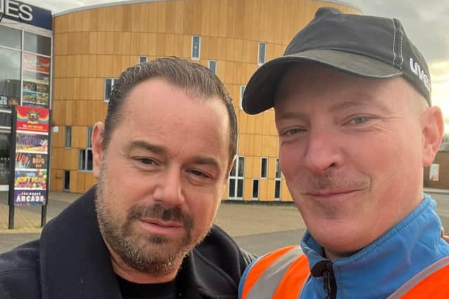 Northumbrian Water employee meeting British actor, Danny Dyer.