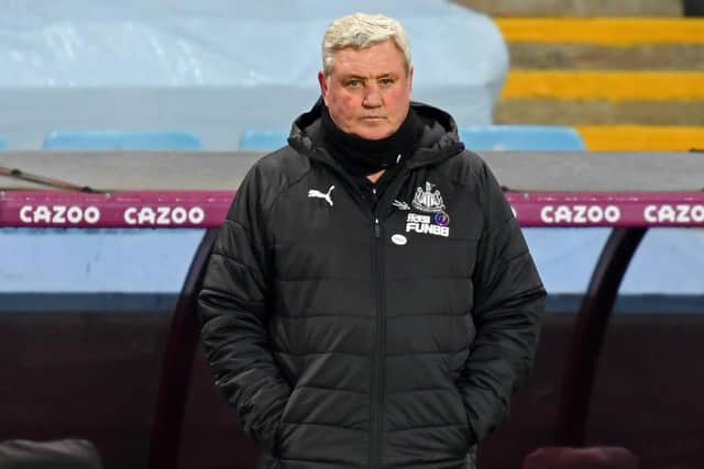 Newcastle United head coach Steve Bruce.  (Photo by CLIVE MASON/POOL/AFP via Getty Images)