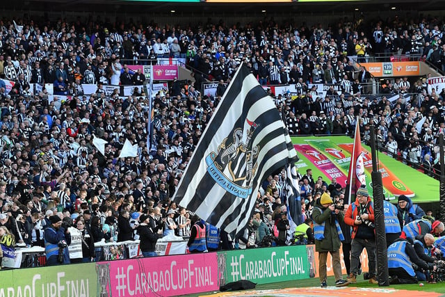 Newcastle United fans at Wembley. Picture by Frank Reid.