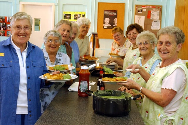 Pensioners were about to tuck in to their fish and chips at the Grange Road Baptist Church Holiday At Home scheme in 2005.