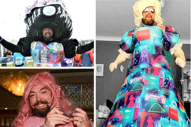 Colin Burgin-Plews who is about to tackle his last Great North Run as charity fundraiser 'Big Pink Dress'.