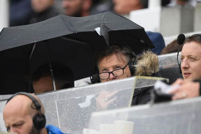 Former Newcastle player Chris Waddle in the press box at St James's Park in 2019.