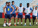 England captain Harry Kane, left, and Callum Wilson, train in Qatar last week ahead of England's World Cup opener against Iran.