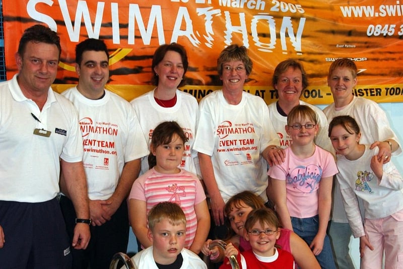 These people were at the baths to take part in a Swimathon in 2005. Can you spot someone you know?