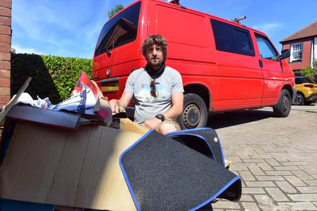 Graham Scott says the rules around campervans using Middlefields Recycling Village are restricting him from removing the rubbish caused by his home renovation.