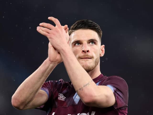 West Ham United midfielder Declan Rice.