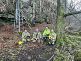 Watch the moment a stranded dog gets rescued from a cliff