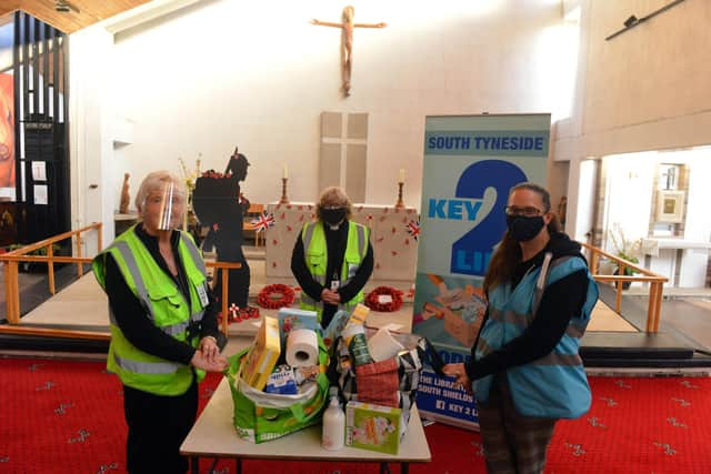 From left, pastoral care assistant Jacki Dunn, Revd Lesley Jones and Marie Burnett of Key 2 Life. Picture by Stu Norton.