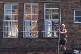 ​Remedial work being carried out at a school which has been affected with sub standard Raac. Photo by Jacob King / PA Wire