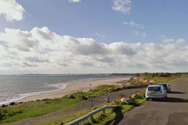 The incident happened at Druridge Bay as a family spent a day out at the beach. Image copyright Google Maps.