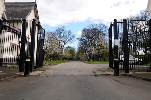 A pensioner has died after collapsing at Jarrow Cemetery.
