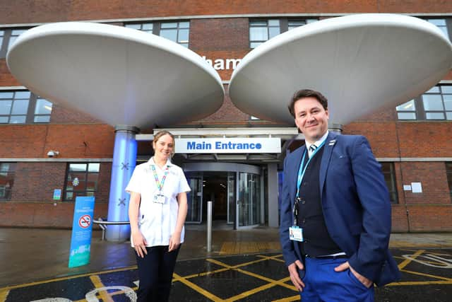 Student Nurse Jenna Bradwell with Dr Guy Tucker, Head of Nursing, Midwifery and Allied Health Professionals Education.