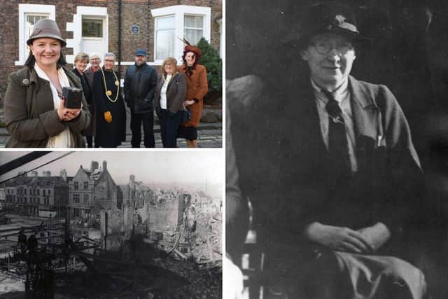 The blue plaque to Amy Flagg has been unveiled.