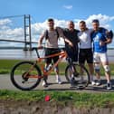 Hebburn Involve chairman Brian Stewart, Event’s Lead, Jamie Davison and first team players Colin McClean and Daniel Wilkinson.