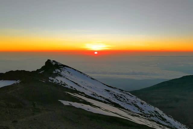 Sunset, captured by Paul on his way up the mountain