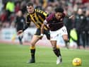 Demetri Mitchell in action for Hearts.