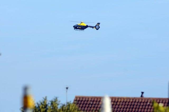The police helicopter was called to join the search