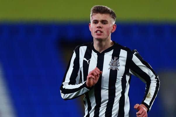 Lewis Cass playing for Newcastle United.