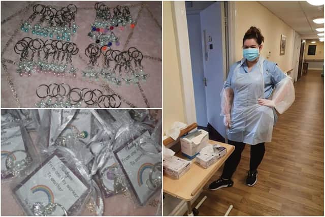 Carer Rachael Duncan has been making keyrings to spread a message of hope to those working on the frontline of the pandemic.