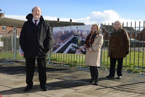Cllr Jim Foreman, Lead Member for Housing & Community Safety with ward councillors Alison Strike and Joanne Bell.