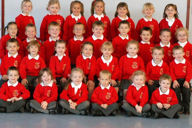 Don't they look smart. It is Mrs Anderson and Miss McCrimmon's reception class at St Joseph's RC Primary.
