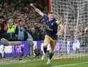 Newcastle United's Elliot Anderson celebrates scoring a goal which was disallowed following a VAR check.