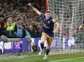 Newcastle United's Elliot Anderson celebrates scoring a goal which was disallowed following a VAR check.