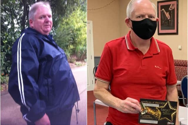 Paul Hogg, 56, has lost almost a third of his body weight.