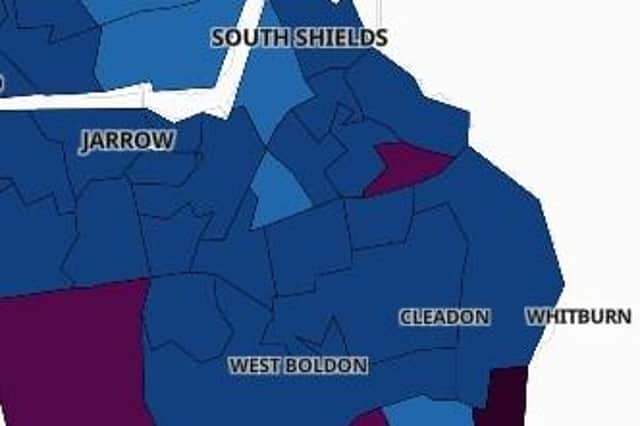 The areas with the highest Covid rates in South Tyneside