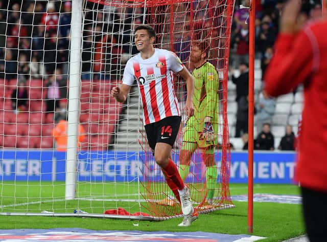 Ross Stewart celebrates another Sunderland goal