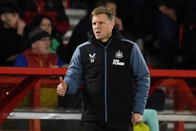 Eddie Howe now has a fortnight to work with his squad in Dubai (Photo by OLI SCARFF/AFP via Getty Images)