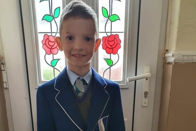 Jack in his school uniform.