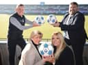 At the launch of the awards are, from left, Carl Mowatt, Operations Director of South Shields Football Club, Cllr Tracey Dixon, leader of South Tyneside Council, Mandy Morris, Principal of South Tyneside College and Simon Ashton, Principal of South Shields Marine School. Photo by Ian McClelland