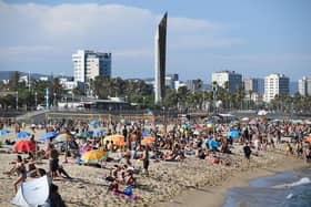 Bogatell beach in Barcelona. Photo by JOSEP LAGO/AFP via Getty Images