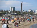 Bogatell beach in Barcelona. Photo by JOSEP LAGO/AFP via Getty Images